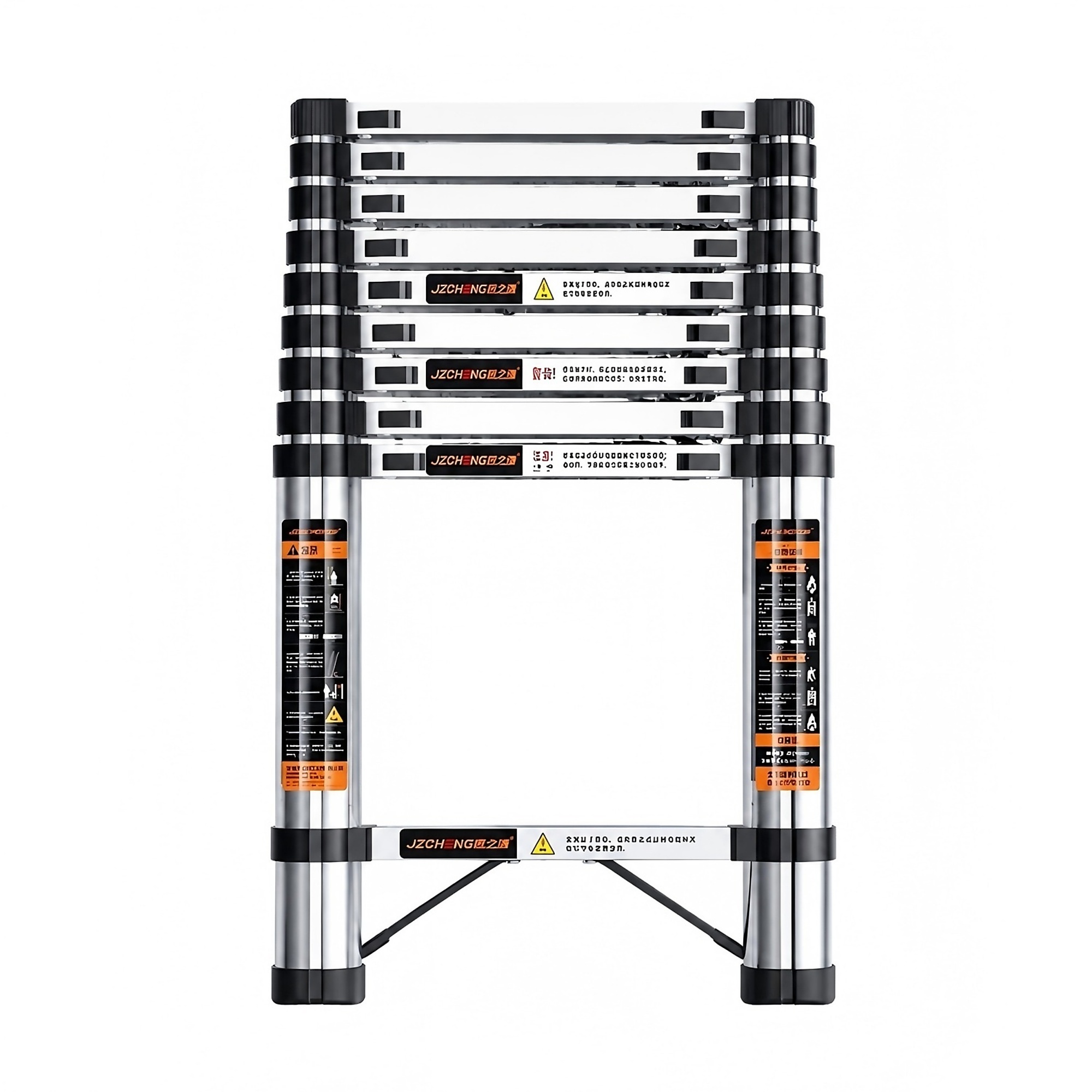 12.8 ft. Lightweight Stainless Steel Extension Ladder with Non-Marring Feet, 330 lbs. Load Capacity